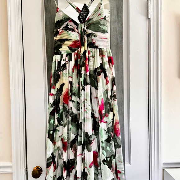 White House Black Market Floral Sleeveless Pleated Bust Dress Wedding Guest - Picture 3 of 16